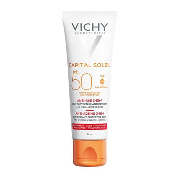 Αντιγηραντική αντηλιακή κρέμα Vichy Capital Soleil SPF50 Anti-Age 3 σε 1